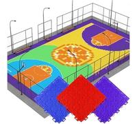 GPECTIFO Dalles de Sol modulaires emboîtables, for terrasse, Piscine, Garage, revêtement de Sol(Rosso)