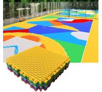 GPECTIFO Dalles de Sol modulaires et étanches, adaptées aux écoles, Jardins d'enfants et Parcs d'attractions(Rosso)