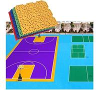 GPECTIFO Dalles de Terrain de Basket-Ball, Dalles modulaires emboîtables, résistantes aux intempéries et durables(Orange)