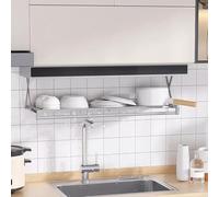 GPECTIFO Égouttoir à Vaisselle Étagère de Cuisine Armoire Pliante et escamotable Étagère de Rangement rétractable Étagère Flottante en Acier au Carbone Armoire à café Garde-Manger(60cm Cabinet)