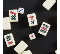 GPECTIFO Ensemble de Mahjong numérique Chinois, Ensemble de Mahjong Traditionnel, 144 Carreaux de céramique, utilisé for Les Jeux Chinois(40 EU)