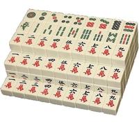 GPECTIFO Ensemble de Mahjong numérique Chinois, Ensemble de Mahjong Traditionnel, 144 Carreaux de céramique, utilisé for Les Jeux Chinois(42 EU)