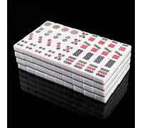 GPECTIFO Ensemble de Mahjong numérique Chinois, Ensemble de Mahjong Traditionnel, 144 Carreaux de céramique, utilisé for Les Jeux Chinois(44 EU)