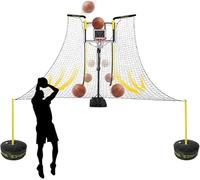 GPECTIFO Grand panier de basket avec filet robuste avec barre de soutien réglable, protection automatique