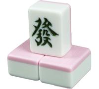 GPECTIFO Mahjong Ensemble Mahjong Jeu de Cartes Chinois Rose Mahjong Maison Portable 144 Carreaux de céramique Classique Mahjong Jeu Ensemble(44 EU)