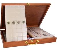 GPECTIFO Mahjong Set Mahjong Card Set Ensemble de Mahjong Traditionnel Chinois - Ensemble Complet de Mahjong Jeu de Mahjong Chinois(39 EU)