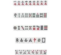 GPECTIFO Mahjong Set Mahjong Card Set Mahjong Set Jeu de Mahjong Chinois Coque en Aluminium - avec 144 Carreaux de céramique(42 EU)