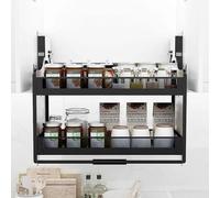 GPECTIFO Organisateur de Placard de Cuisine supérieur Profond Armoire Suspendue Étagère Rabattable réglable for Bouteilles d'épices(90cm Cabinet)