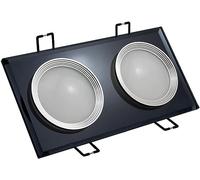 GPECTIFO Panneau PC Noir carré à Double tête Robuste LED Downlight LED Spot encastré au Plafond Spots Plats - 3000K / 4000K / 6000K(Neutral Light)