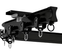 GPECTIFO Rail de rideau incurvé pour plafond, système de rails de séparation de pièce flexibles en aluminium robuste (noir, 1,5 m)
