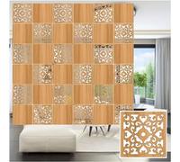 GPECTIFO Séparateur de pièce Suspendu, écran de séparation Creux WPC, écran décoratif Suspendu for Salle à Manger, 2 Styles(Natural-a,20pcs)