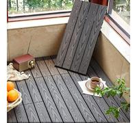 GPECTIFO Tuiles de terrasse en Bois Composite | 24x12 Pouces | Platelage de Drainage à emboîtement découpable for Jardins et terrasses, Dalles de terrasse en Bois en Plastique rectangulaires(Grigio)