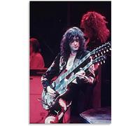 GPEIHANG Art Peinture Sur Toile Jimmy Page Led-zeppelin-black Heavy Metal Rock Band pour la décoration de la chambre Muralimpression Affiches Photos 23.6"x35.4"(60x90cm) Sans Cadre