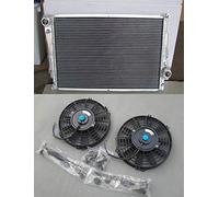 GPI Racing Radiateur en aluminium + ventilateur compatible avec B-M-W M3 E46 2001-2006 Manuel 2002 2003 2004 2005