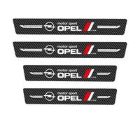 GPKFOLQM 4 pièces Bande de Seuil de Porte de Voiture, pour Opel Corsa B C D E F Insignia Sports Tourer Agila gsi Autocollants de Plaques PéDale de Anti-Rayures Étanches Plaque de Seuil Protecteurs