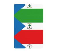 Gpkgsigt Drapeau de la Guinée équatoriale - Peinture décorative en étain - 20,3 x 30,5 cm - Fabriqué en fer blanc, résistant à l'usure et durable