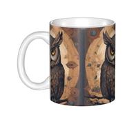 Gpkgsigt Mug en céramique avec impression Owl Beliefs pour cappuccino, latte, céréales, yaourt, lait, boissons chaudes ou froides, four à micro-ondes