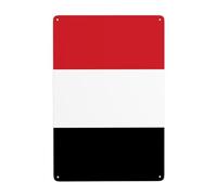 Gpkgsigt Peinture décorative imprimée drapeau yéménite de 20,3 x 30,5 cm. Fabriqué en fer blanc, résistant à l'usure et durable