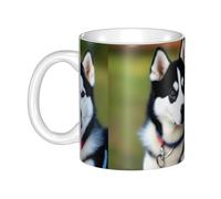 Gpkgsigt Tasse en céramique avec impression Husky Dogs pour cappuccino, latte, céréales, yaourt, lait, boissons chaudes ou froides, four à micro-ondes