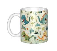 Gpkgsigt Tasse en céramique avec imprimé de petit bébé dinosaure pour cappuccino, latte, céréales, yaourt, lait, boissons chaudes ou froides, four à micro-ondes