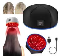 GplHAIN Casque de Croissance des Cheveux (660nm, 850nm), Bonnet De LuminothéRapie à Double Longueur d'onde, RéGlage à 3 Vitesses, AméLiore La Santé du Cuir Chevelu,Black