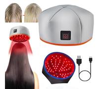 GplHAIN Casque de Croissance des Cheveux (660nm, 850nm), Bonnet De LuminothéRapie à Double Longueur d'onde, RéGlage à 3 Vitesses, AméLiore La Santé du Cuir Chevelu,Grey