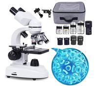 GplHAIN Microscope Biologique Haute DéFinition 6000X-15000X, Distance Interpupillaire De 55 à 75 Mm, Peut êTre Connecté à Un TéLéPhone Portable, Ensemble De Microscope Binoculaire,15000X