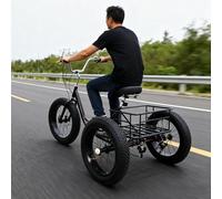 GplHAIN Tricycle à Gros Pneus 20'' X 4'' pour Adultes - 7 Vitesses/Sièges Réglables, Vélo De Neige à 3 Roues, Vélo Cruiser, pour Femmes Et Hommes, Vacances, Camping, Loisirs Red