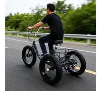 GplHAIN Tricycle à Gros Pneus 20'' X 4'' pour Adultes - 7 Vitesses/Sièges Réglables, Vélo De Neige à 3 Roues, Vélo Cruiser, pour Femmes Et Hommes, Vacances, Camping, Loisirs Blue