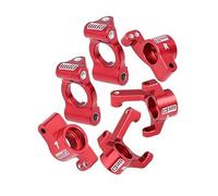 GPM 7075 Alloy Front Caster Blocks + Front Knuckle Arm + Rear Hubs Aluminium Upgrade Combo for LOSI 1/24 Micro-B 2WD Buggy RTR-LOS00007 - Red