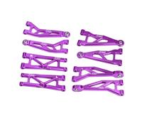 GPM 7075-T6 Kit de bras de suspension avant et arrière en alliage pour ARRMA 1/16 Mini Kraton 3S, ensemble complet de rechange RC (violet)