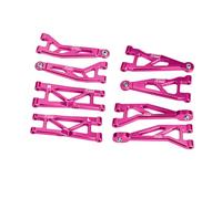 GPM 7075-T6 Kit de bras de suspension avant et arrière en alliage pour ARRMA 1/16 Mini Kraton 3S, ensemble complet de rechange RC (rose)