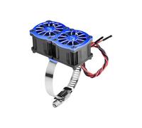 GPM Alliage d'aluminium 7075-T6 + acier inoxydable 316 double ventilateur de refroidissement réglable 40 x 28 mm pour moteur série 56-70 - Bleu