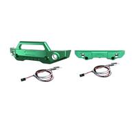 GPM Aluminium 7075 Alloy Front Bumper & Rear Bumper with LED Lights for Traxxas 1/16 Mini Maxx 4WD RTR Brushless Monster Truck 107154-1 Upgrades - Green