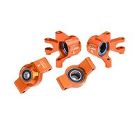 GPM Aluminium 7075 Alloy Front Steering Blocks & Rear Hub Stub Axle Carriers with Oversize Bearing for Traxxas 1/16 Mini Maxx 4WD RTR Brushless Monster Truck 107154-1 Upgrades - Orange