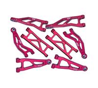 GPM Aluminium 7075 Front and Rear Suspension Arms Set for Arrma 1/18 Granite GROM Mega 380 Brushed 4X4 Monster Truck ARA2102 Upgrade Parts - Red