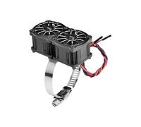 GPM Aluminium 7075-T6 alliage + 316 acier inoxydable Dual 40 x 28 mm Ventilateur de refroidissement réglable pour moteur série 56-70 - Noir