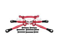 GPM Aluminium Front Tie Rods with Stabilizer for C Hub for 1/10 Traxxas GT 4-Tec 2.0 83056-4/4-Tec 3.0 93054-4 - 3Pc Set Red