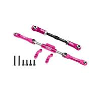 GPM Ensemble de liaisons servo en acier carbone 4140 + alliage d'aluminium 7075-T6 et liaison de direction avant pour kit optique Vanquish 1:10 H10/Yokohama RTR/Sparco RTR Rock Crawler Upgrades - Rose