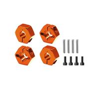 GPM Moyeu de roue avant et arrière en alliage d'aluminium 6061-T6 12 mm pour Traxxas Mini Slash Mini Rally VXL 1/10 Slash Bigfoot Jato 3.3 Rustler Stampede - Orange