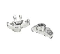 GPM Racing Aluminium 7075 Front Steering Block for Arrma 1/18 Granite GROM Mega 380 Brushed 4X4 Monster Truck ARA2102 Upgrade Parts - Silver