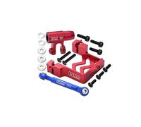 GPM Racing Aluminium Servo Mount + Aluminium Tie Rod + 25T Aluminium Servo Horn for Traxxas X Maxx 4X4 6S / 8S - 16Pc Set Red