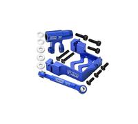 GPM Racing Aluminium Servo Mount + Aluminium Tie Rod + 25T Aluminium Servo Horn for Traxxas X Maxx 4X4 6S / 8S - 16Pc Set Blue