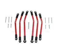 GPM Upgrade Parts for Traxxas TRX-4 Trail Defender Crawler Aluminium Adjustable Suspension Links - 6Pc Set Red