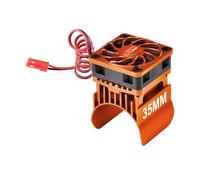 GPM Upgrade Parts For Traxxas TRX-4 Trail Defender Crawler/TRX-6 Merc-Benz G63 Aluminium 35mm Motor Heatsink with Cooling Fan - 1 Set Orange