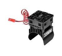 GPM Upgrade Parts For Traxxas TRX-4 Trail Defender Crawler/TRX-6 Merc-Benz G63 Aluminium 35mm Motor Heatsink with Cooling Fan - 1 Set Black