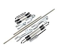 GPM Upgrade Parts for Traxxas Unlimited Desert Racer 4X4 (#85076-4) Spring Steel Front + Rear Sway Bar & Aluminium Sway Bar Arm & Stainless Steel Linkage - 23Pc Set Silver