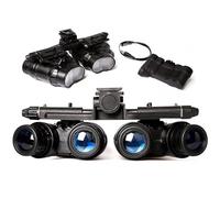 GPNVG18 Lunettes de vision nocturne pour la chasse tactique Cosplay Ensemble de montage de casque à quatre tubes Binoculaires Tactique Chasse Masque de vision nocturne GPNVG 18 (Noir)