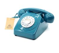 GPO 746 PUSH Azur - Téléphone fixe rétro bouton poussoir