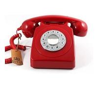 Gpo 746 t?l?phone fixe r?tro bouton poussoir - rouge